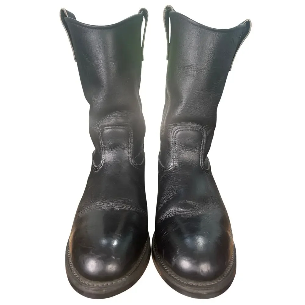 Vintage Red Wing 1094 Pecos Black Safety Toe Western Work Boots Size US 10 EE